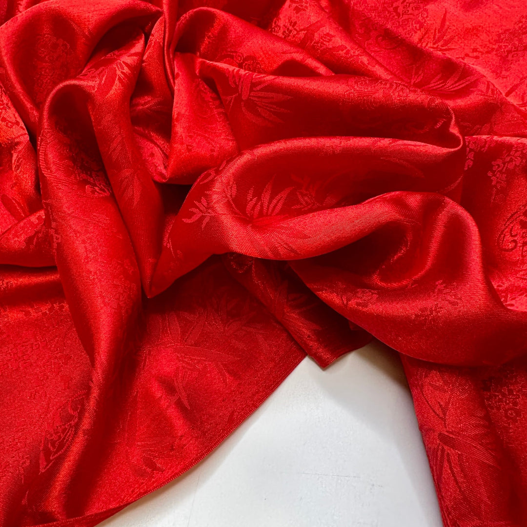 Living In The Moment - Polyester Blend Woven - Red Floral - 3.35M Bundle - True Deadstock fabric Fabric by private - Sustainable Textile | FABCYCLE