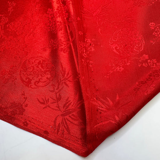 Living In The Moment - Polyester Blend Woven - Red Floral - 3.35M Bundle - True Deadstock fabric Fabric by private - Sustainable Textile | FABCYCLE