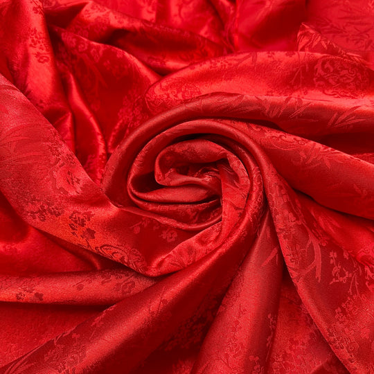 Living In The Moment - Polyester Blend Woven - Red Floral - 3.35M Bundle - True Deadstock fabric Fabric by private - Sustainable Textile | FABCYCLE
