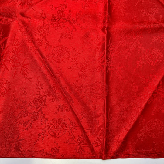 Living In The Moment - Polyester Blend Woven - Red Floral - 3.35M Bundle - True Deadstock fabric Fabric by private - Sustainable Textile | FABCYCLE