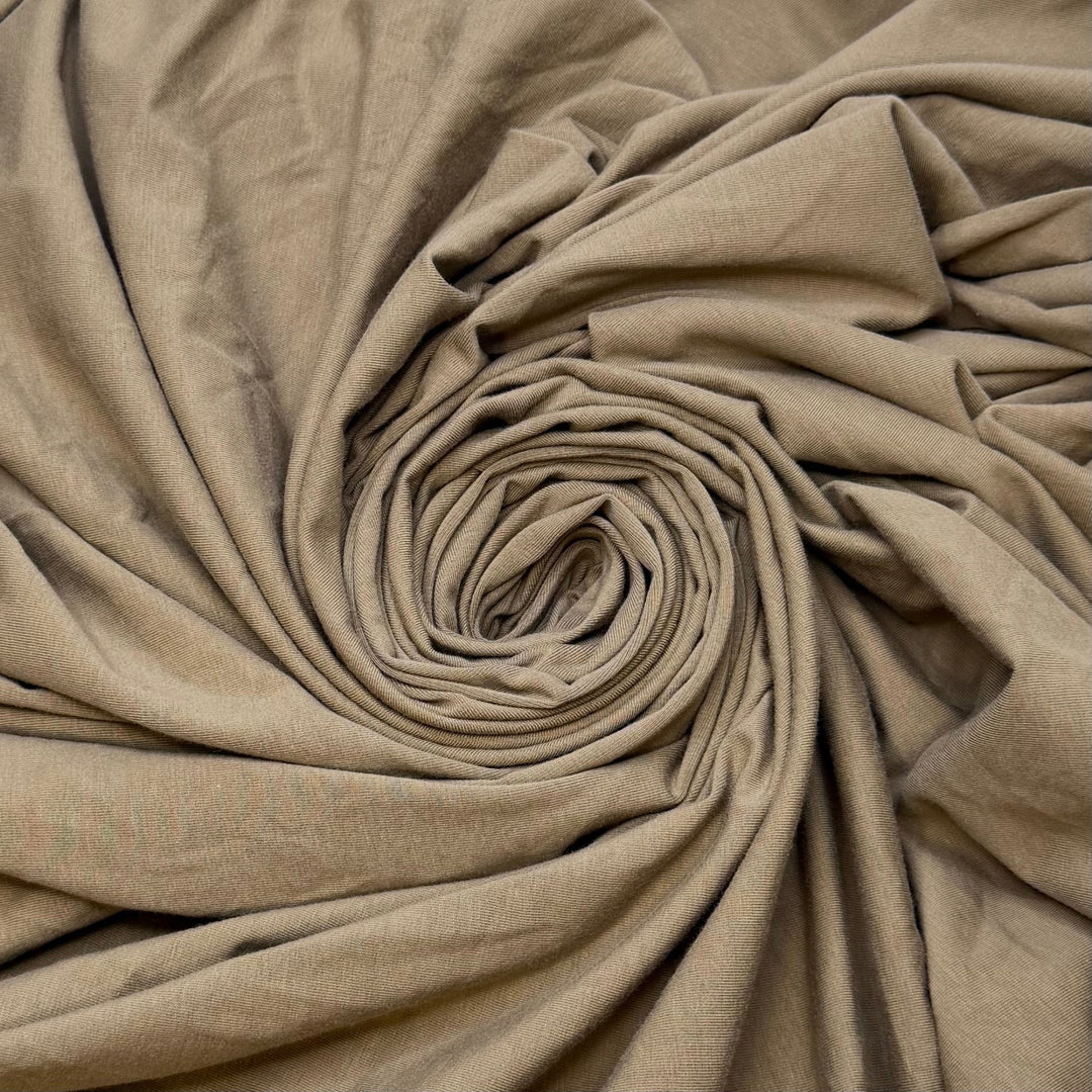 Logarithm - Jersey Cotton Blend Knit - Dark Beige - Bundles - True Deadstock fabric Fabric by private - Sustainable Textile | FABCYCLE