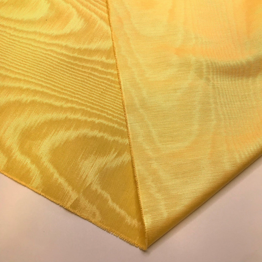 Look On The Bright Side - Vintage Moire Cotton Blend Woven - Light Yellow Woodgrain - Bundles - True Deadstock fabric Fabric by private - Sustainable Textile | FABCYCLE