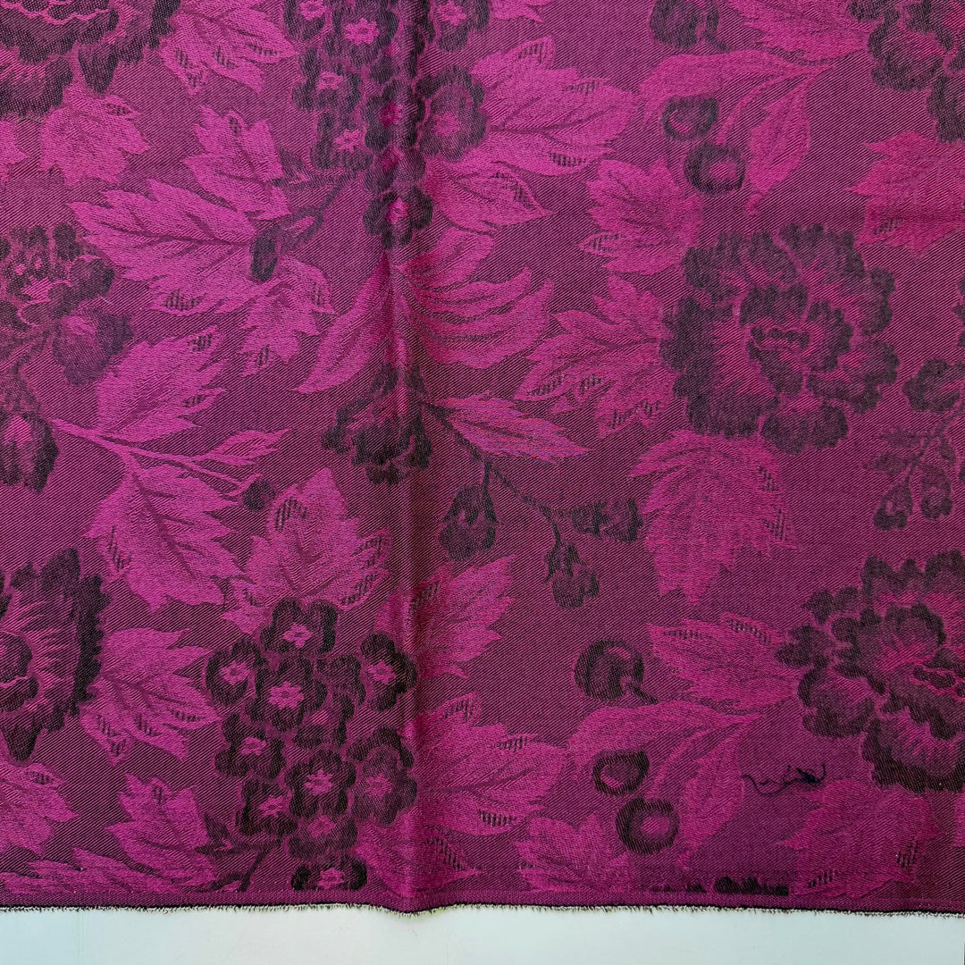 Looking Dapper - Jacquard Acrylic/Wool Woven - Dark Pink Floral - Bundles - True Deadstock fabric Fabric by private - Sustainable Textile | FABCYCLE