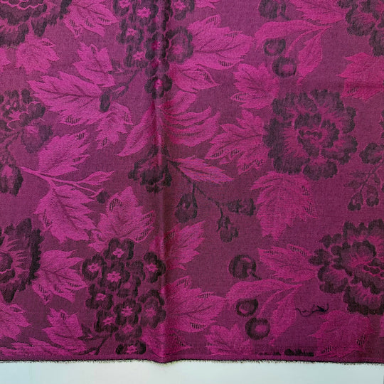 Looking Dapper - Jacquard Acrylic/Wool Woven - Dark Pink Floral - Bundles - True Deadstock fabric Fabric by private - Sustainable Textile | FABCYCLE