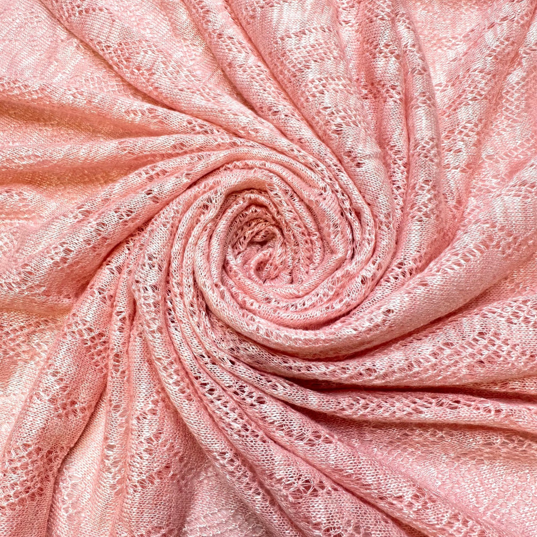 Looking For My Mario - Lace Polyester Blend Knit - Light Pink - 1.25M Bundle - True Deadstock fabric Fabric by private - Sustainable Textile | FABCYCLE