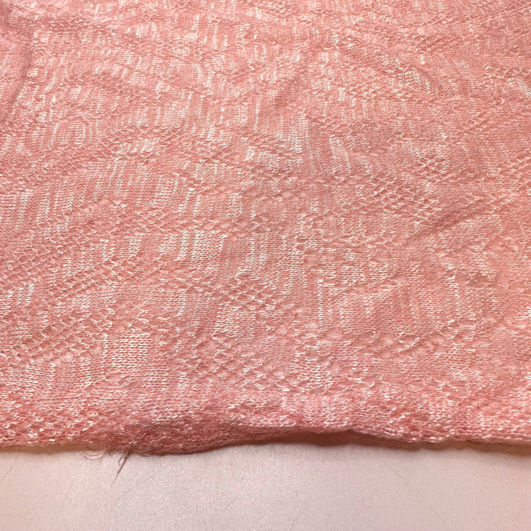 Looking For My Mario - Lace Polyester Blend Knit - Light Pink - 1.25M Bundle - True Deadstock fabric Fabric by private - Sustainable Textile | FABCYCLE