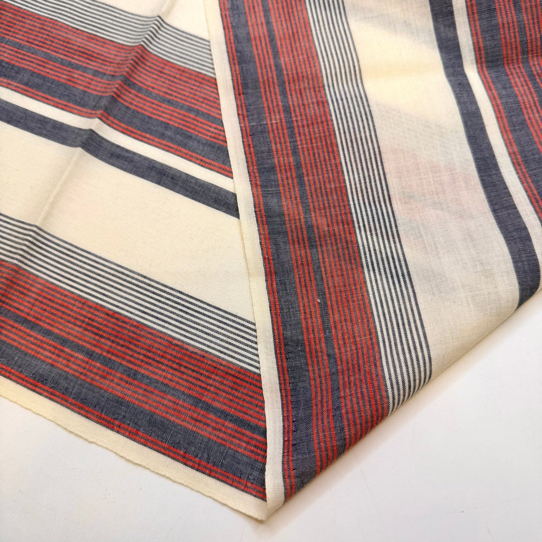 Looking Through Old Photos - Vintage Poly/Cotton Woven - Cream/Red Stripes - 2.3M Bundle - True Deadstock fabric Fabric by private - Sustainable Textile | FABCYCLE