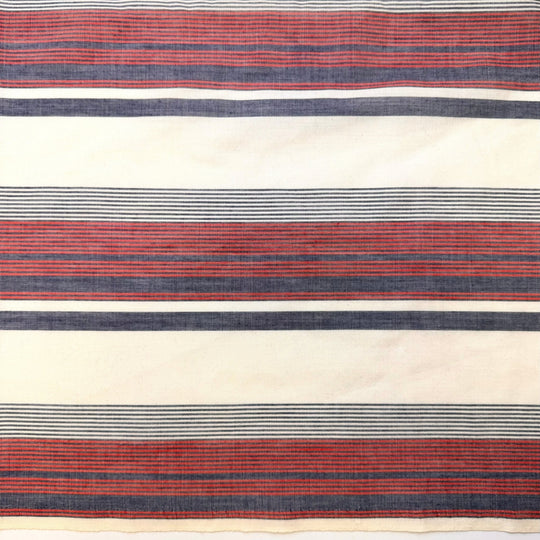 Looking Through Old Photos - Vintage Poly/Cotton Woven - Cream/Red Stripes - 2.3M Bundle - True Deadstock fabric Fabric by private - Sustainable Textile | FABCYCLE