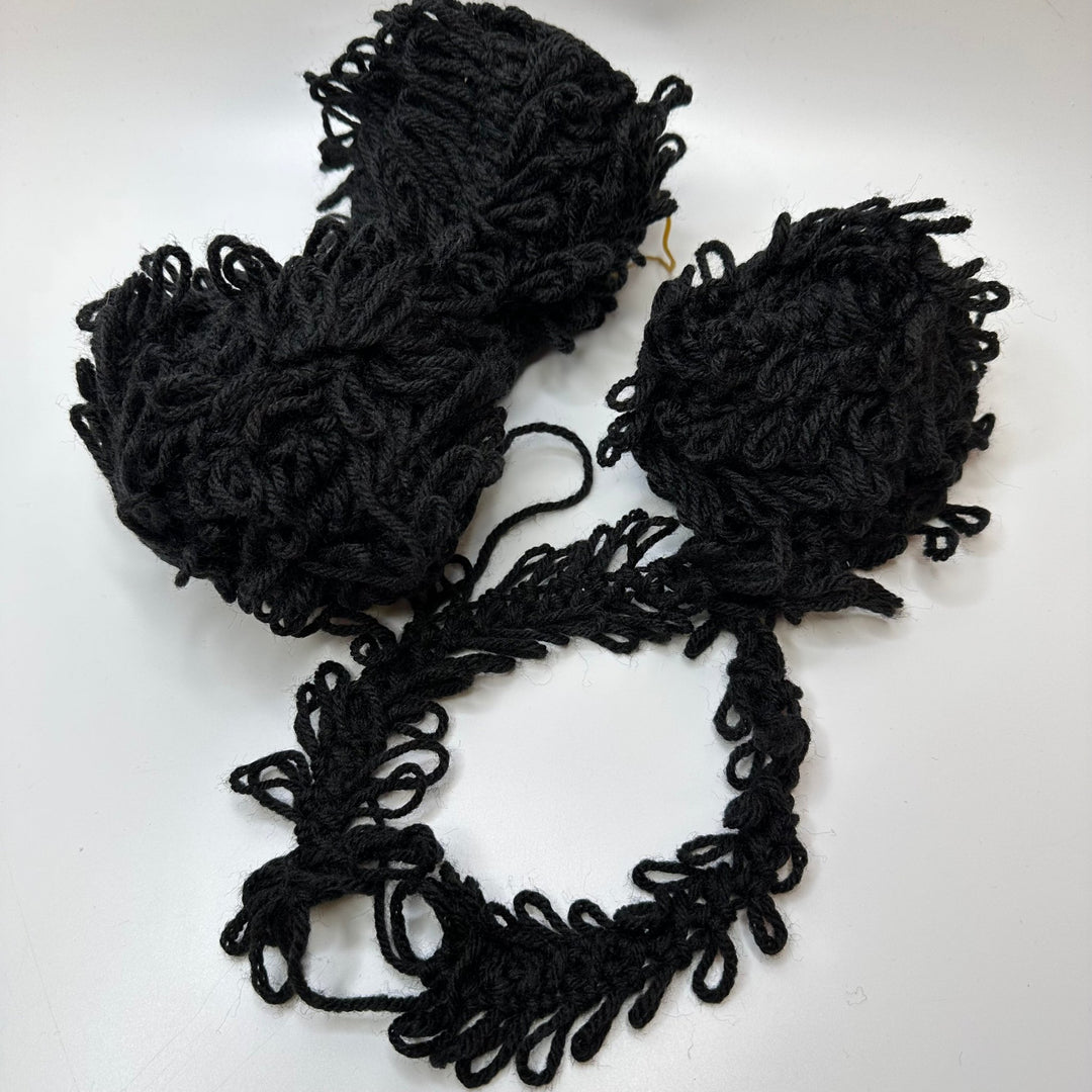Looped Fringe Yarn - Light Black - 3 Pack - True Deadstock supplies Fabric by private - Sustainable Textile | FABCYCLE