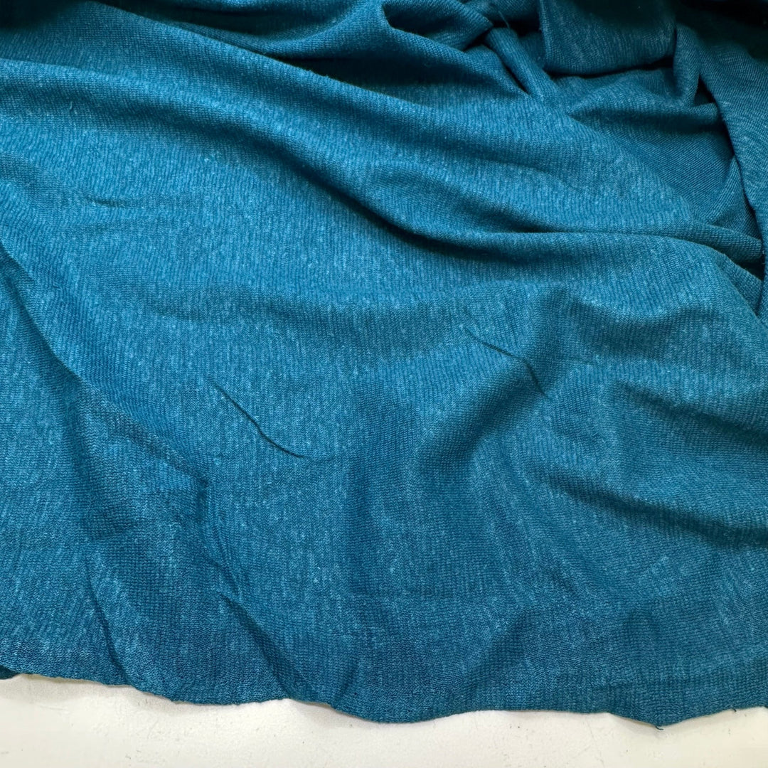 Lost In Your Eyes - Jersey Linen Blend Knit - Dark Teal Blue - 3M Bundle - True Deadstock fabric Fabric by private - Sustainable Textile | FABCYCLE