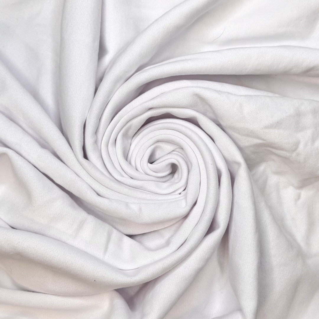 Lotus Pod - Jersey Fleece Cotton/Poly Knit - White - 2.2M Bundle - True Deadstock fabric Fabric by private - Sustainable Textile | FABCYCLE