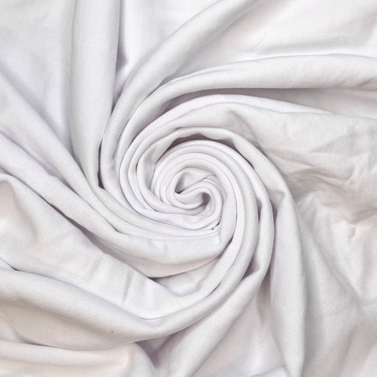 Lotus Pod - Jersey Fleece Cotton/Poly Knit - White - 2.2M Bundle - True Deadstock fabric Fabric by private - Sustainable Textile | FABCYCLE