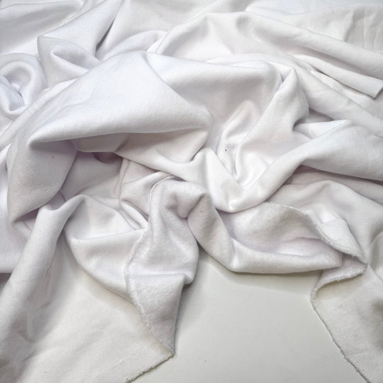 Lotus Pod - Jersey Fleece Cotton/Poly Knit - White - 2.2M Bundle - True Deadstock fabric Fabric by private - Sustainable Textile | FABCYCLE