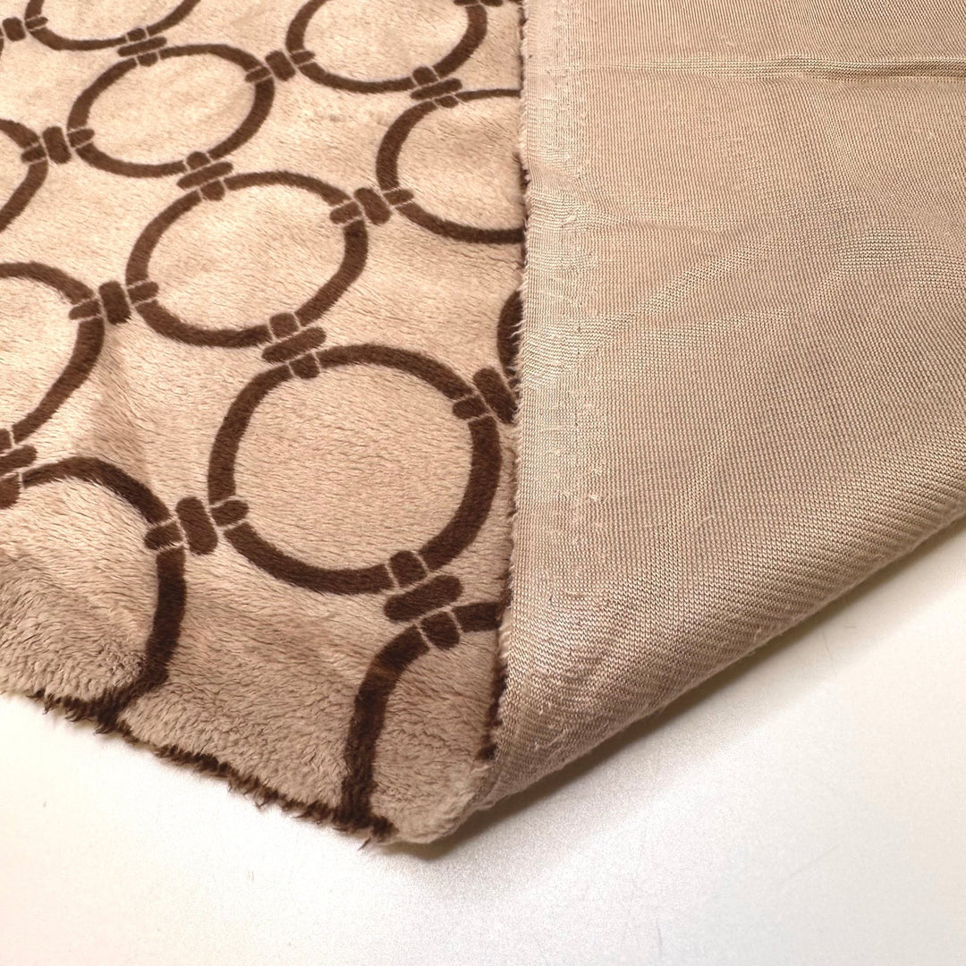 Louis Vuitton Wannabe - Minke Polyester Blend Knit - Beige/Brown Geometric - 2.4M Bundle - True Deadstock fabric Fabric by private - Sustainable Textile | FABCYCLE