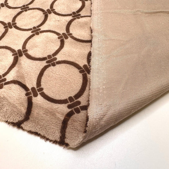 Louis Vuitton Wannabe - Minke Polyester Blend Knit - Beige/Brown Geometric - 2.4M Bundle - True Deadstock fabric Fabric by private - Sustainable Textile | FABCYCLE