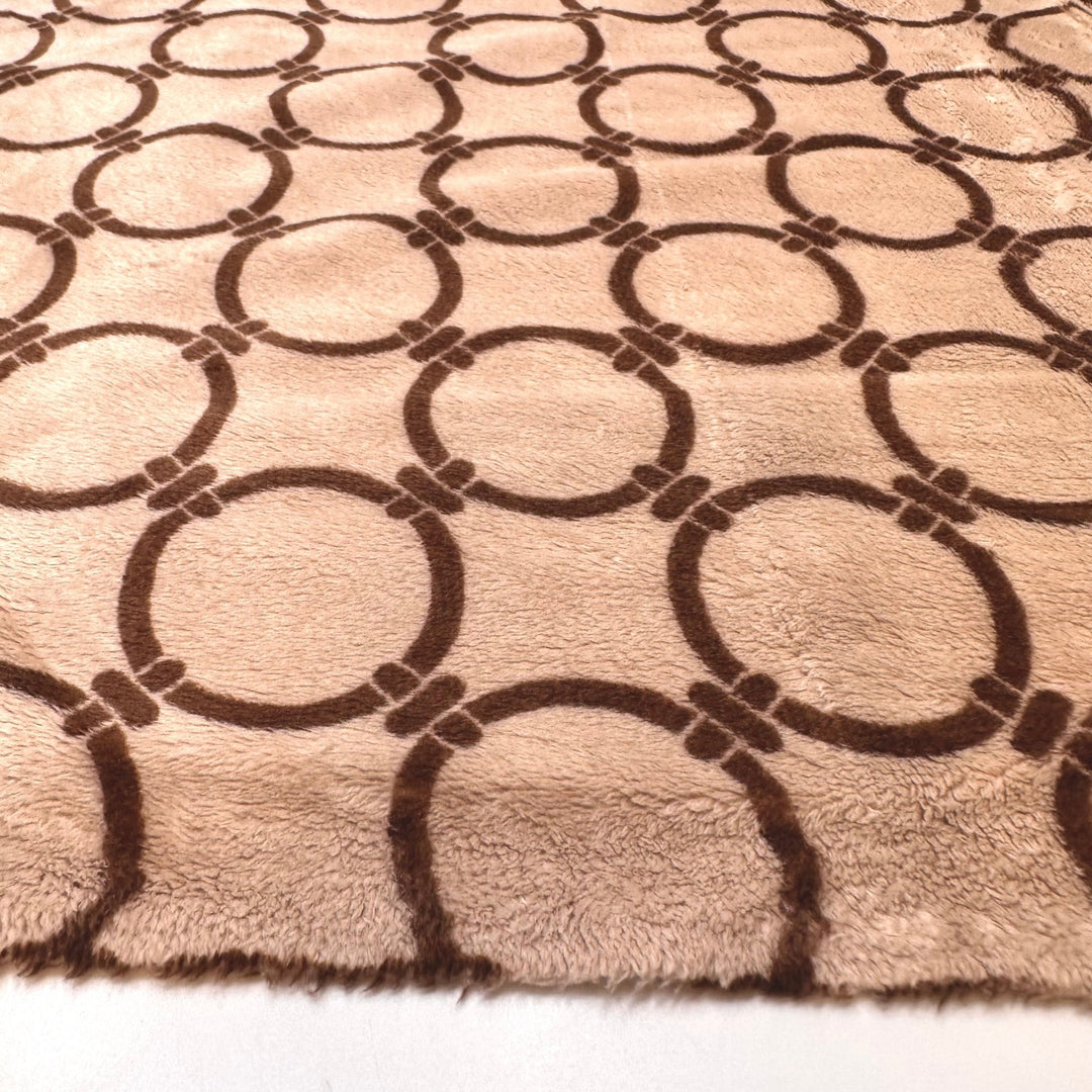 Louis Vuitton Wannabe - Minke Polyester Blend Knit - Beige/Brown Geometric - 2.4M Bundle - True Deadstock fabric Fabric by private - Sustainable Textile | FABCYCLE