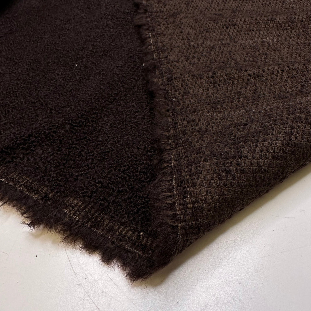 Lounging In A Suit - Wool Blend Woven - Dark Brown - 1M Bundle - True Deadstock fabric Fabric by private - Sustainable Textile | FABCYCLE