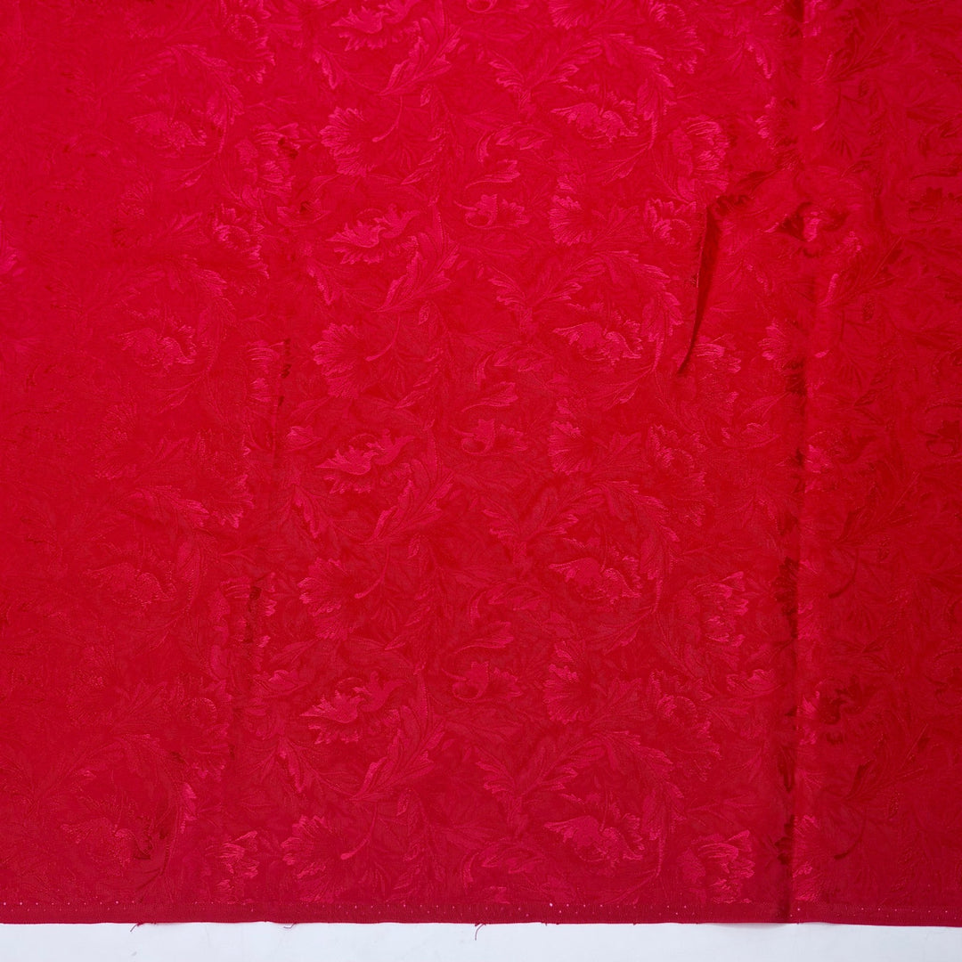 Love At First Dance - Jacquard Polyester Blend Woven - Red Floral - 3.3M Bundle - True Deadstock fabric Fabric by private - Sustainable Textile | FABCYCLE
