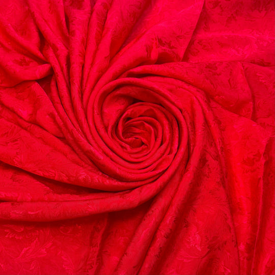 Love At First Dance - Jacquard Polyester Blend Woven - Red Floral - 3.3M Bundle - True Deadstock fabric Fabric by private - Sustainable Textile | FABCYCLE