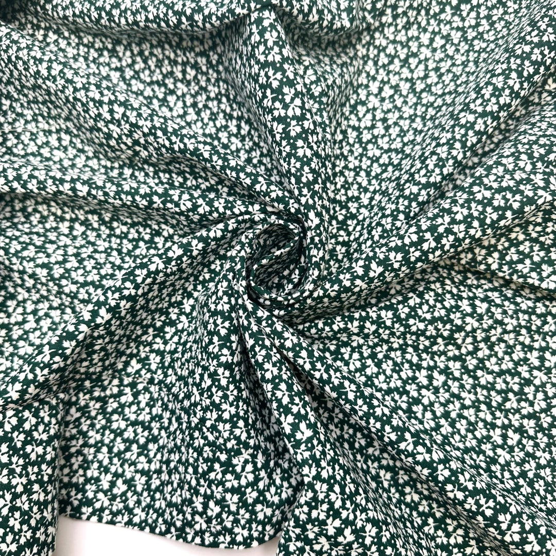 Lucked Out - Cotton Blend Woven - White/Green Clovers - 2M Bundle - True Deadstock fabric Fabric by private - Sustainable Textile | FABCYCLE