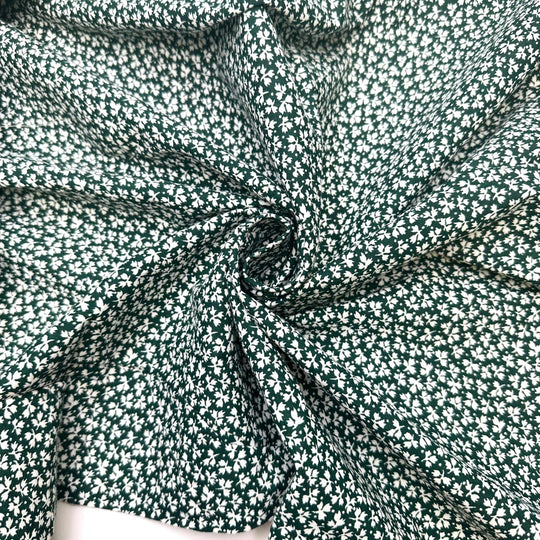 Lucked Out - Cotton Blend Woven - White/Green Clovers - 2M Bundle - True Deadstock fabric Fabric by private - Sustainable Textile | FABCYCLE