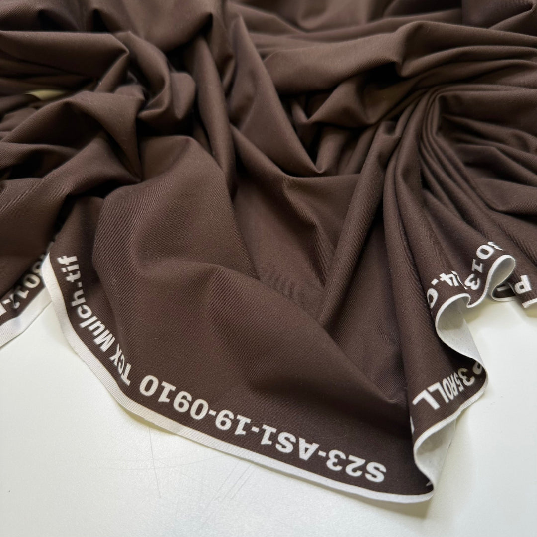 Lumberjack Competition - Chitosante Poly/Spandex Knit - Dark Brown - 1.5M Bundle - True Deadstock fabric Fabric by private - Sustainable Textile | FABCYCLE