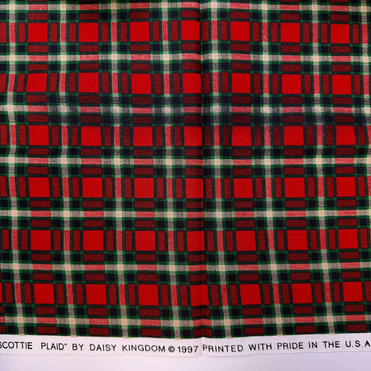Lumberjack Exercise - Vintage Cotton Woven - Red/Green Plaid - 1.6M Bundle - True Deadstock fabric Fabric by private - Sustainable Textile | FABCYCLE