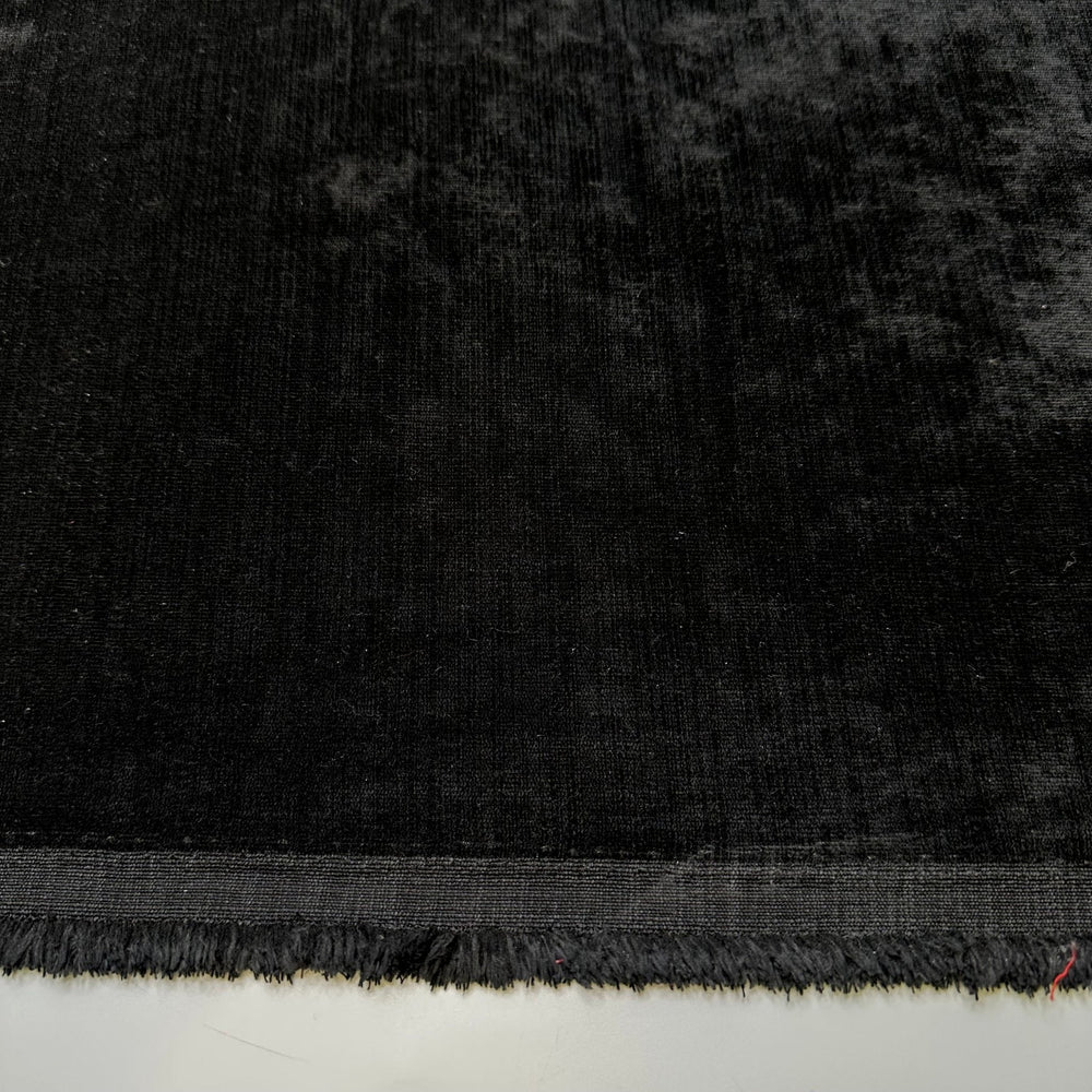 Luxurious Comfort - Velvet Polyester Blend Woven - Black - Bundles - True Deadstock fabric Fabric by private - Sustainable Textile | FABCYCLE