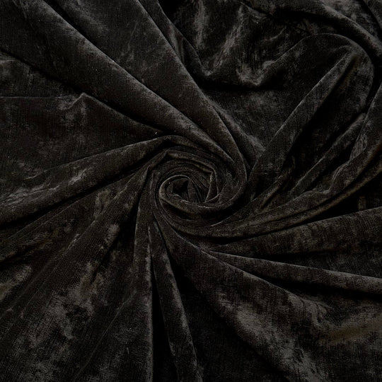 Luxurious Comfort - Velvet Polyester Blend Woven - Black - Bundles - True Deadstock fabric Fabric by private - Sustainable Textile | FABCYCLE