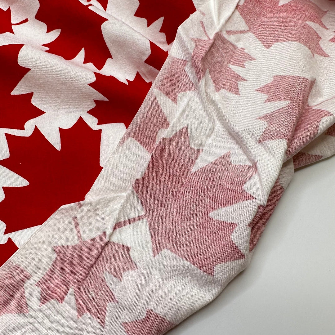 Made In Canada - Cotton Woven - White/Red Maple Leaf - 2.7M Bundle - True Deadstock fabric Fabric by private - Sustainable Textile | FABCYCLE