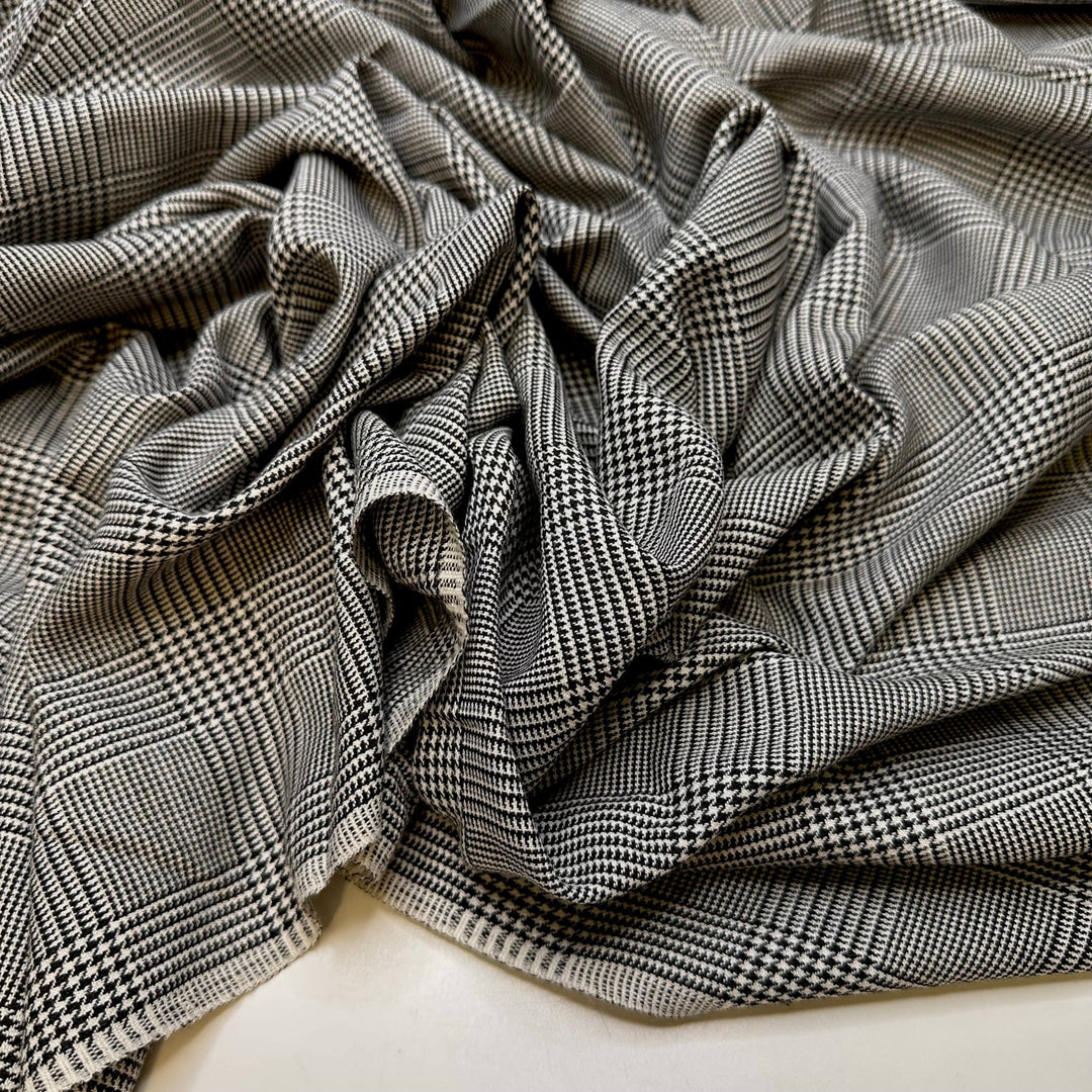 Magician - Poly/Cotton Woven - White/Black Plaid - 1.3M Bundle - True Deadstock fabric Fabric by private - Sustainable Textile | FABCYCLE