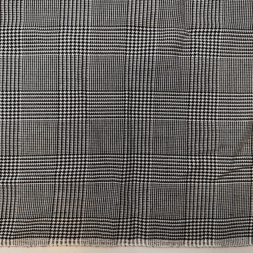Magician - Poly/Cotton Woven - White/Black Plaid - 1.3M Bundle - True Deadstock fabric Fabric by private - Sustainable Textile | FABCYCLE
