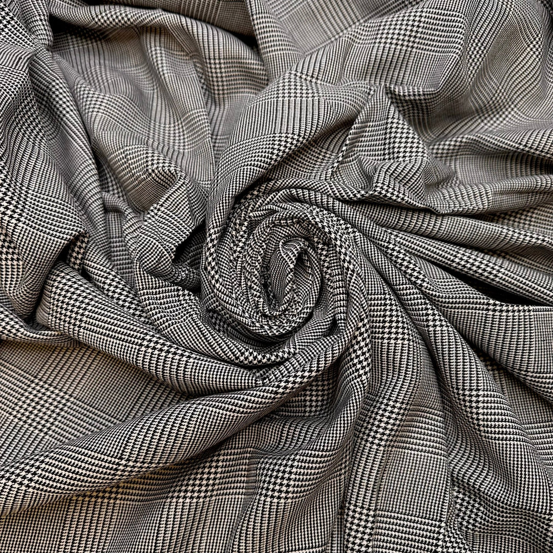 Magician - Poly/Cotton Woven - White/Black Plaid - 1.3M Bundle - True Deadstock fabric Fabric by private - Sustainable Textile | FABCYCLE