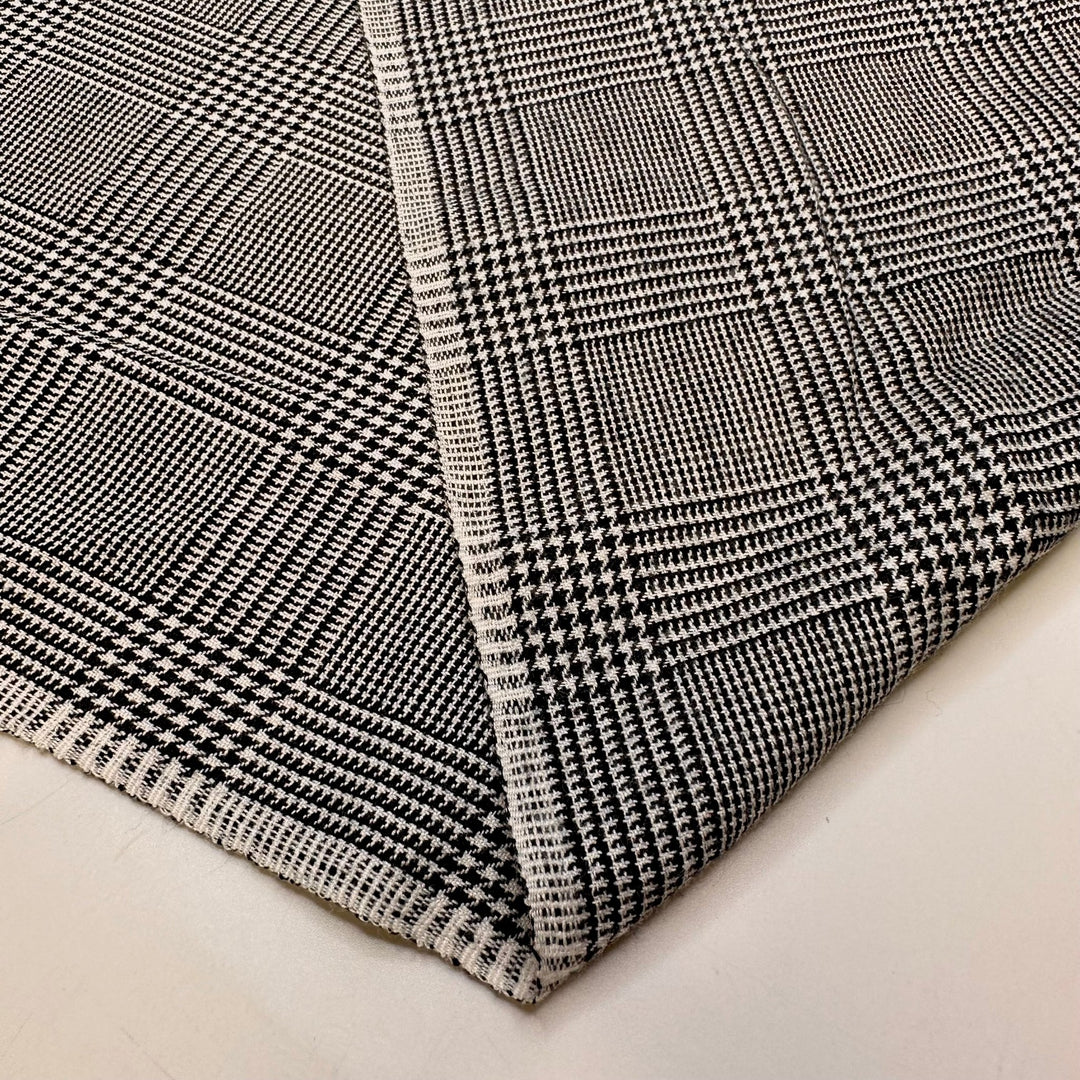 Magician - Poly/Cotton Woven - White/Black Plaid - 1.3M Bundle - True Deadstock fabric Fabric by private - Sustainable Textile | FABCYCLE