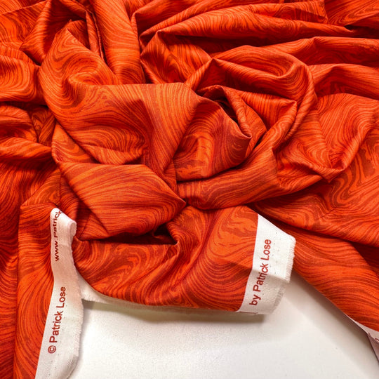 Magma Flow - Cotton Woven - Orange Abstract - 2M Bundle - True Deadstock fabric Fabric by private - Sustainable Textile | FABCYCLE