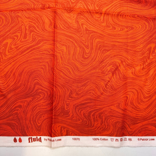Magma Flow - Cotton Woven - Orange Abstract - 2M Bundle - True Deadstock fabric Fabric by private - Sustainable Textile | FABCYCLE
