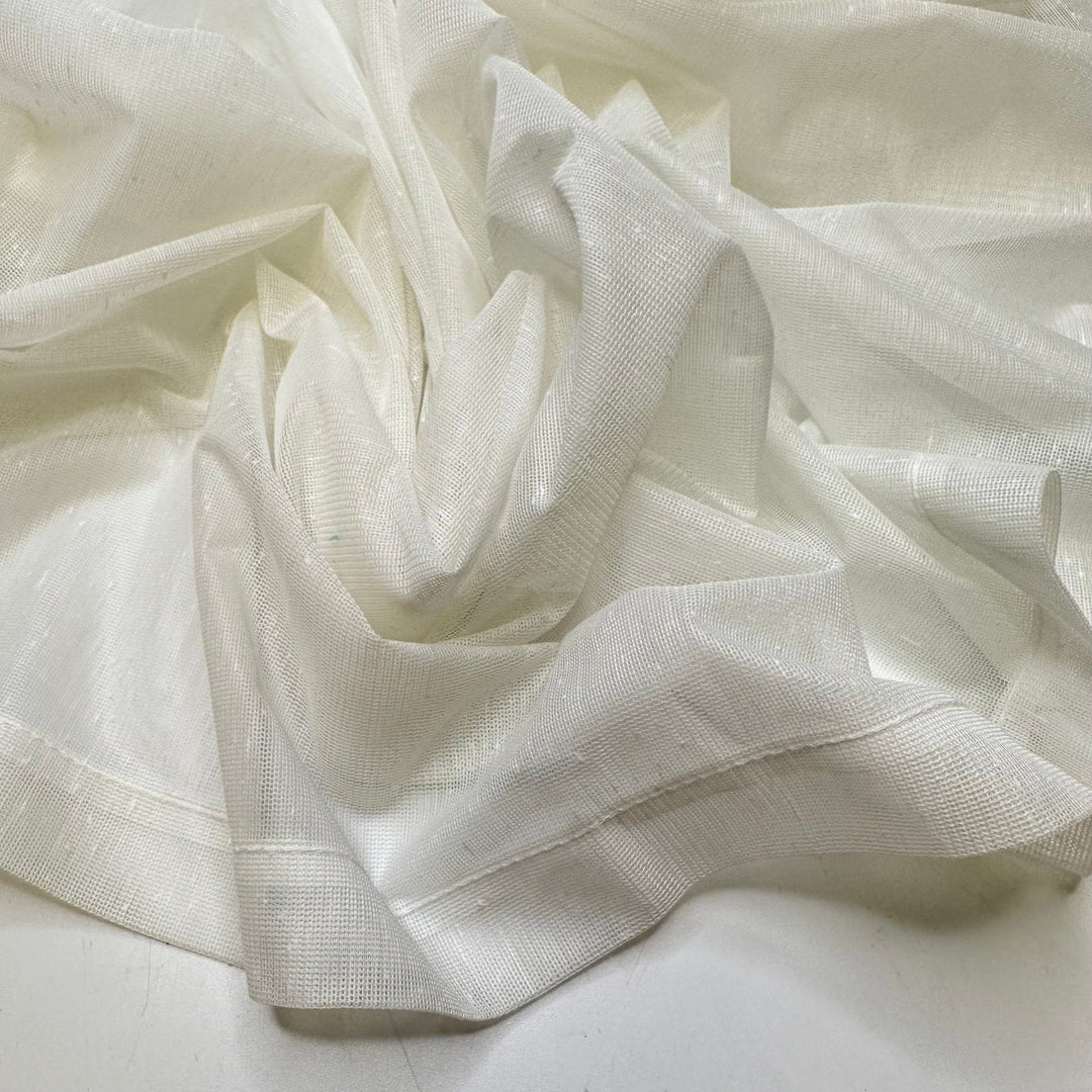 Maharaja Is A Kid - Polyester Blend Woven - White - 2.2M Bundle - True Deadstock fabric Fabric by private - Sustainable Textile | FABCYCLE