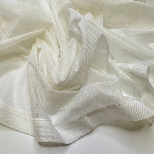 Maharaja Is A Kid - Polyester Blend Woven - White - 2.2M Bundle - True Deadstock fabric Fabric by private - Sustainable Textile | FABCYCLE