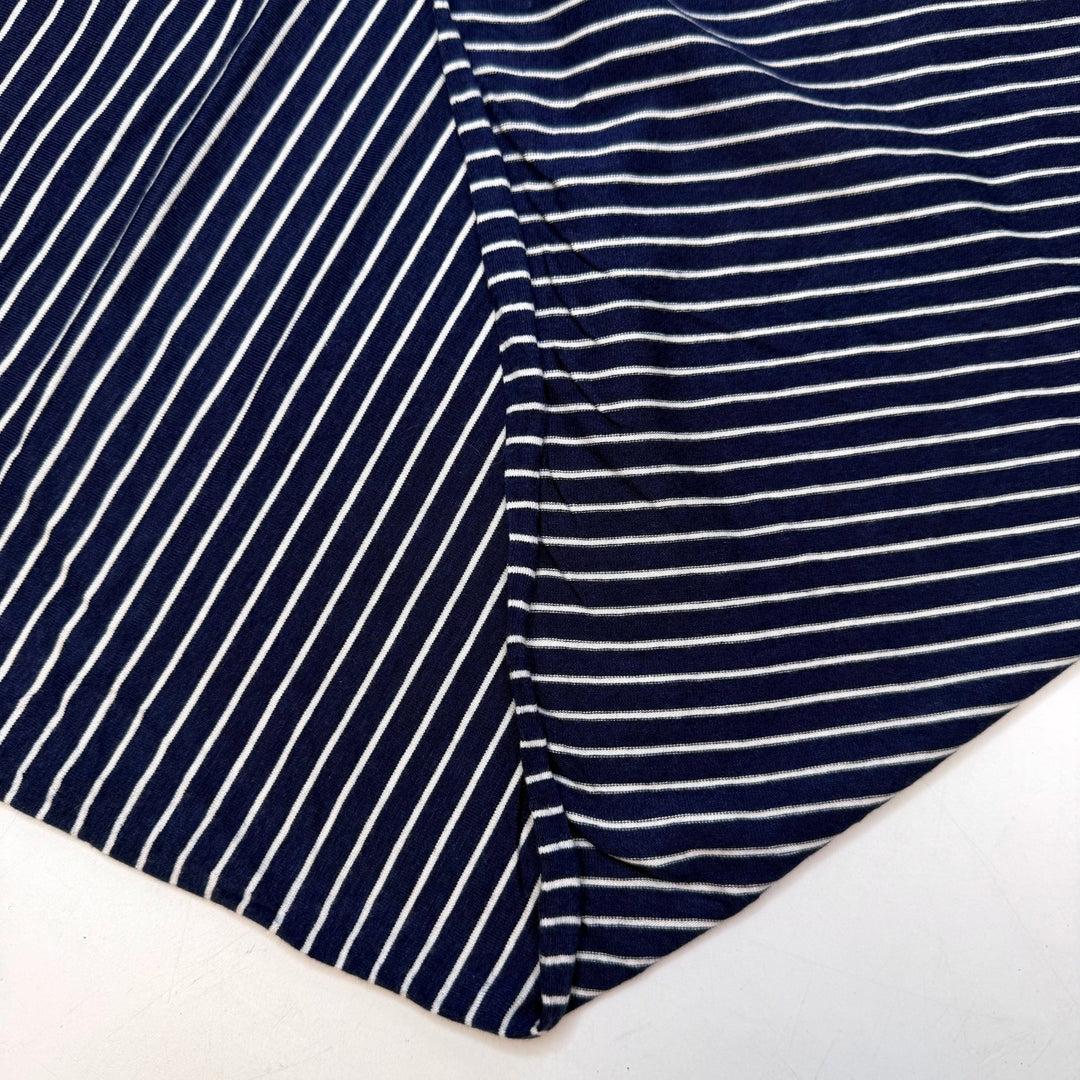 Maiden Hair Fern - Jersey Bamboo Blend Knit - White/Navy Pinstripe - 0.8M Bundle - True Deadstock fabric Fabric by private - Sustainable Textile | FABCYCLE