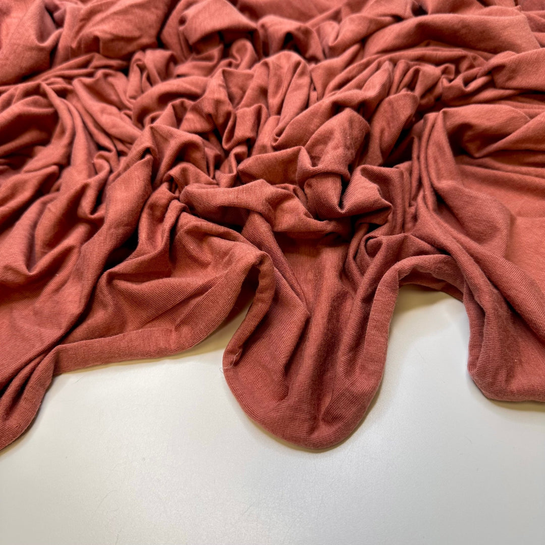 Make It Pumpkin Spiced - Jersey Bamboo Blend Knit - Full Orange - 1.4M Bundle - True Deadstock fabric Fabric by private - Sustainable Textile | FABCYCLE