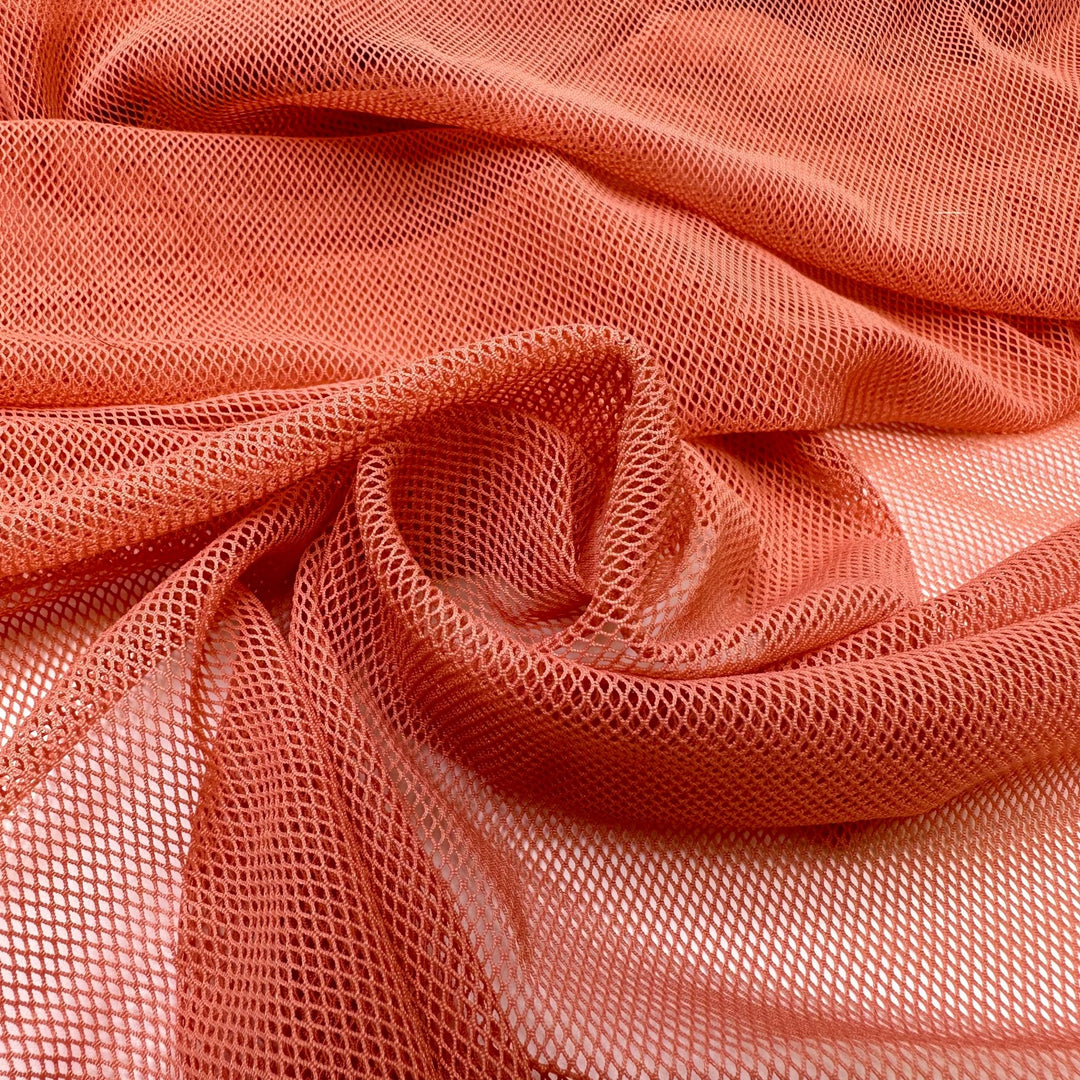 Make Me Blush - Mesh Polyester Blend Knit - Peach - 2.7M Bundle - True Deadstock fabric Fabric by private - Sustainable Textile | FABCYCLE