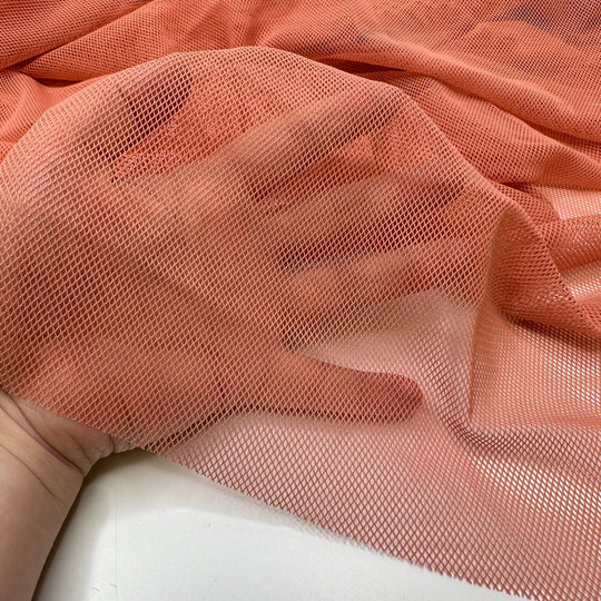 Make Me Blush - Mesh Polyester Blend Knit - Peach - 2.7M Bundle - True Deadstock fabric Fabric by private - Sustainable Textile | FABCYCLE