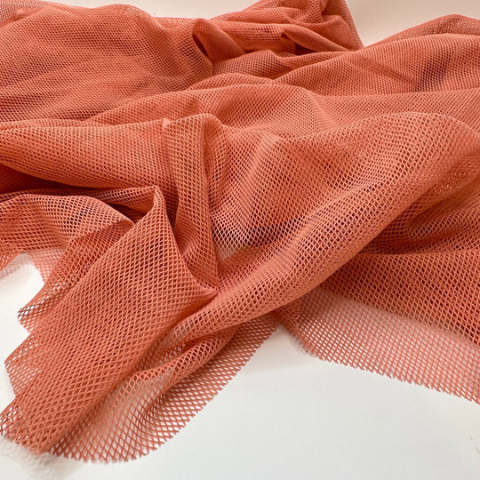 Make Me Blush - Mesh Polyester Blend Knit - Peach - 2.7M Bundle - True Deadstock fabric Fabric by private - Sustainable Textile | FABCYCLE