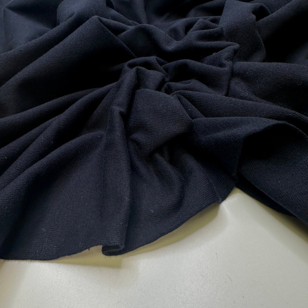 Make Me - Tubular Rib Knit Cotton Blend Knit - Dark Navy - 1M Bundle - True Deadstock fabric Fabric by private - Sustainable Textile | FABCYCLE