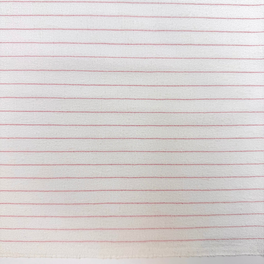 Makeover Montage - Crepe Polyester Blend Woven - Pink/White Pinstripe - 2M Bundle - True Deadstock fabric Fabric by private - Sustainable Textile | FABCYCLE