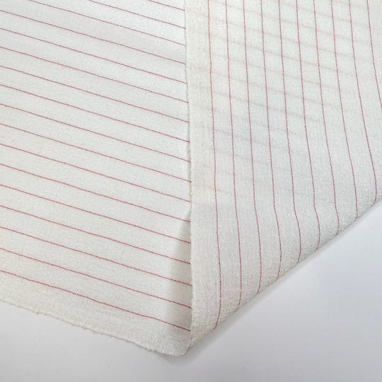 Makeover Montage - Crepe Polyester Blend Woven - Pink/White Pinstripe - 2M Bundle - True Deadstock fabric Fabric by private - Sustainable Textile | FABCYCLE