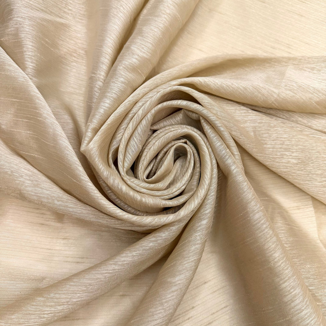 Makers Mingle - Chiffon Polyester Blend Woven - Light Beige Stripes - 1.9M Bundle - True Deadstock fabric Fabric by private - Sustainable Textile | FABCYCLE