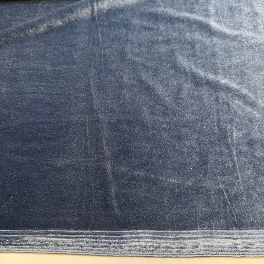 Making A Holiday Dinner Playlist - Knitted Velour Polyester Blend Knit - Blue - 2M Bundle - True Deadstock fabric Fabric by private - Sustainable Textile | FABCYCLE