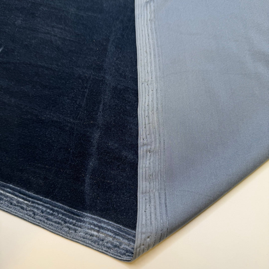 Making A Holiday Dinner Playlist - Knitted Velour Polyester Blend Knit - Blue - 2M Bundle - True Deadstock fabric Fabric by private - Sustainable Textile | FABCYCLE