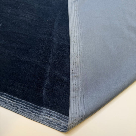 Making A Holiday Dinner Playlist - Knitted Velour Polyester Blend Knit - Blue - 2M Bundle - True Deadstock fabric Fabric by private - Sustainable Textile | FABCYCLE